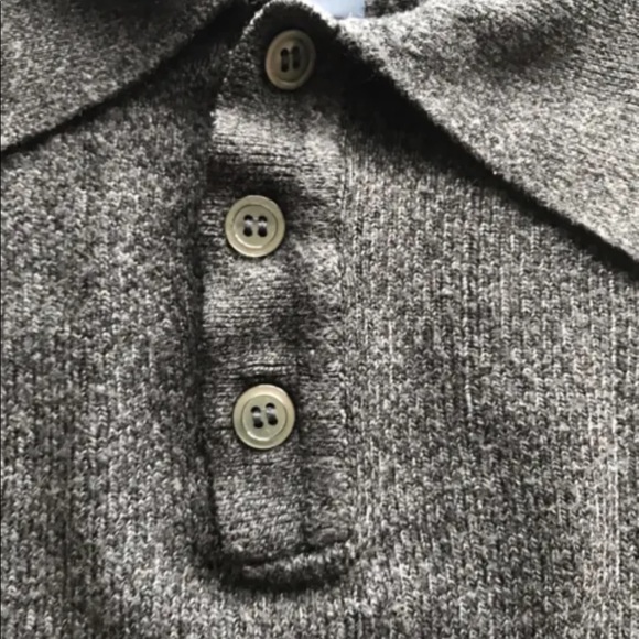 Dockers Men Sweater Long Sleeve Buttons Large Long Sleeve Gray Layering Polo - Picture 6 of 9